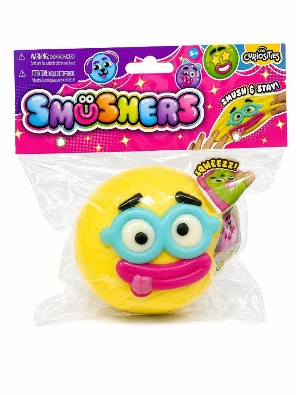 ORB CURIOSITIES YELLOW SMUSHER SQUISHY SQUEEZE TOY BRAND NEW